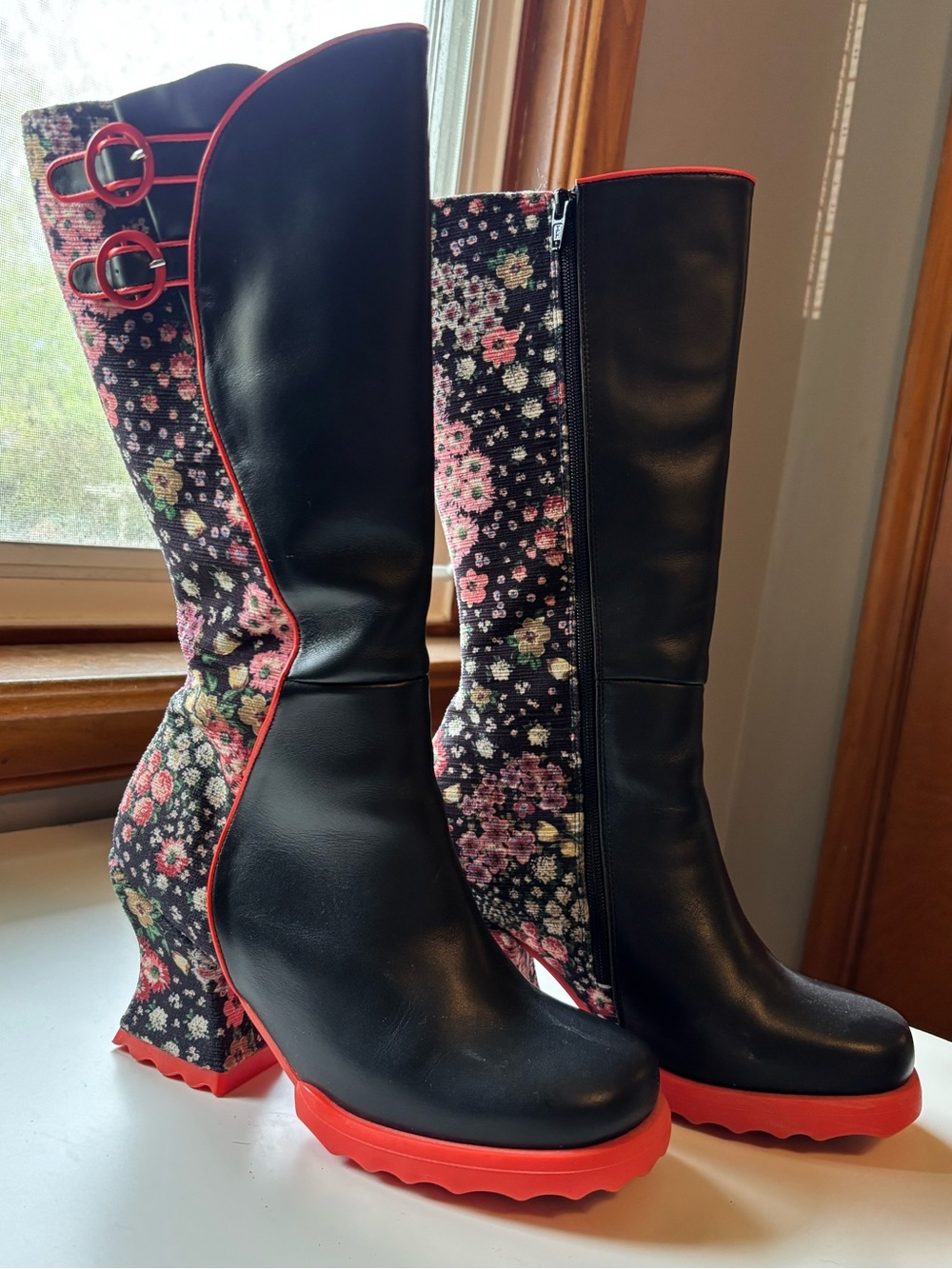 John Fluevog Stop It Pare zip-up tall boots